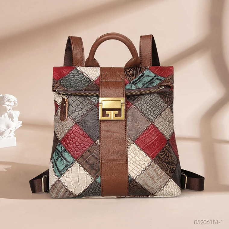 

Women's Genuine Leather Backpack Girl School Bag Vintage Natural Cowhide Laptop Female Daily Back Pack Travel Packsack For Lady