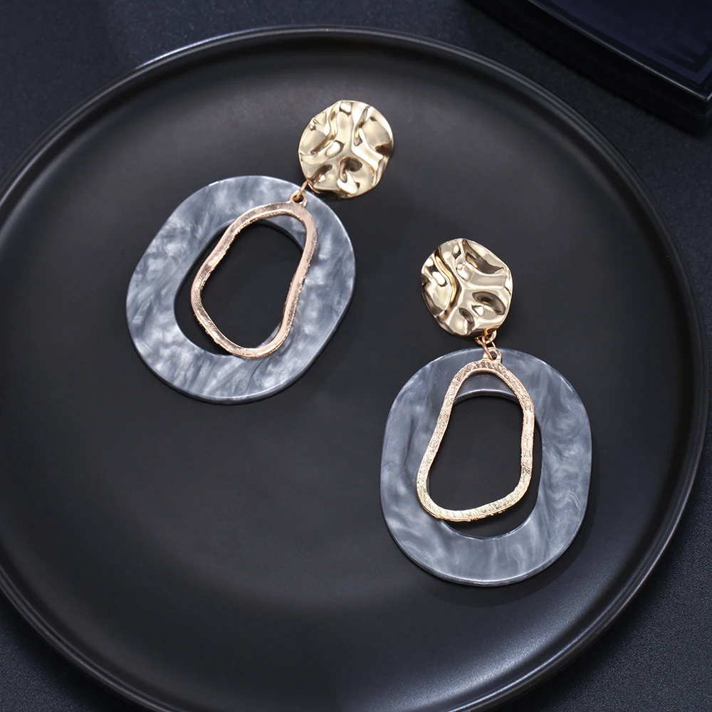 Женские акриловые серьги-клипсы геометрические винтажные овальные круглые 2020 |