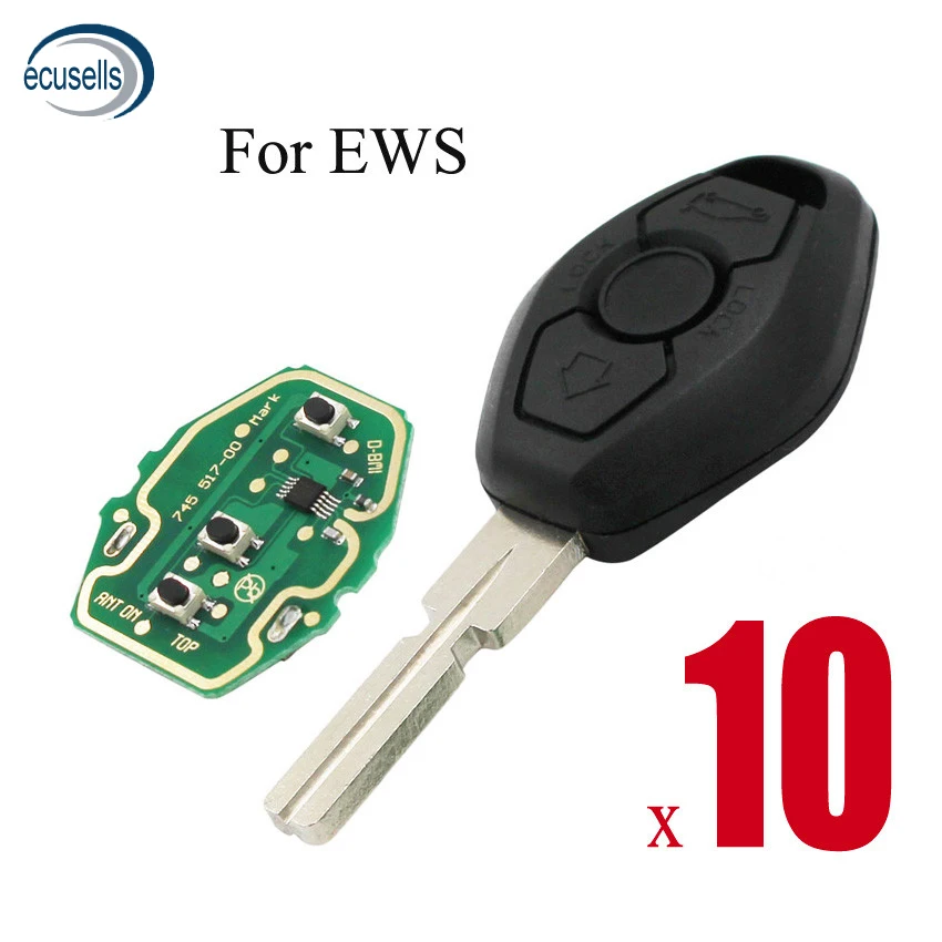 Умный дистанционный ключ EWS 10 шт./лот 3 кнопки для BMW 5 7 серии E38 E39 E46 315 МГц/433 МГц с
