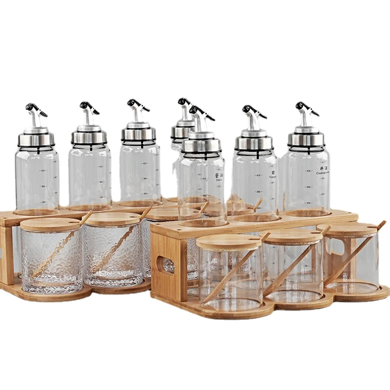 

Стеклянная бутылка для специй в английском стиле, герметичная банка для специй без капель, деревянная крышка, классические приправы для кух...