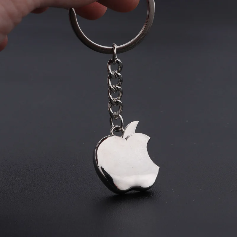 

Novelty Souvenir Metal Apple Shape Keychain Creative Charms Holders Gift Backpack Car Accessories Couple Key Ring Trinket