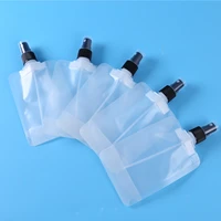 5 liquid storage bags travel soap lotion cleanser dispenser sack with pump tube lid non spill pouch sealed packing organizer bag