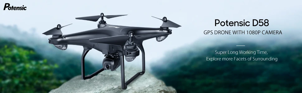 Potensic D58 обновленный gps-дрон с камерой 1080P 5G WiFi FPV передача RC Квадрокоптер 18 минут максимальное время полета
