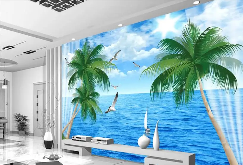 Пользовательские фото обои с видом на море 3d для стен ТВ фон стены