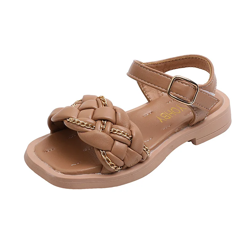 

2021 Princesses Sports Cute Weave Chains Sandals Big Girls Shoes Child Summer Beach Sandals Kids Shoes 3 5 6 7 8 9 10 11 12 Year