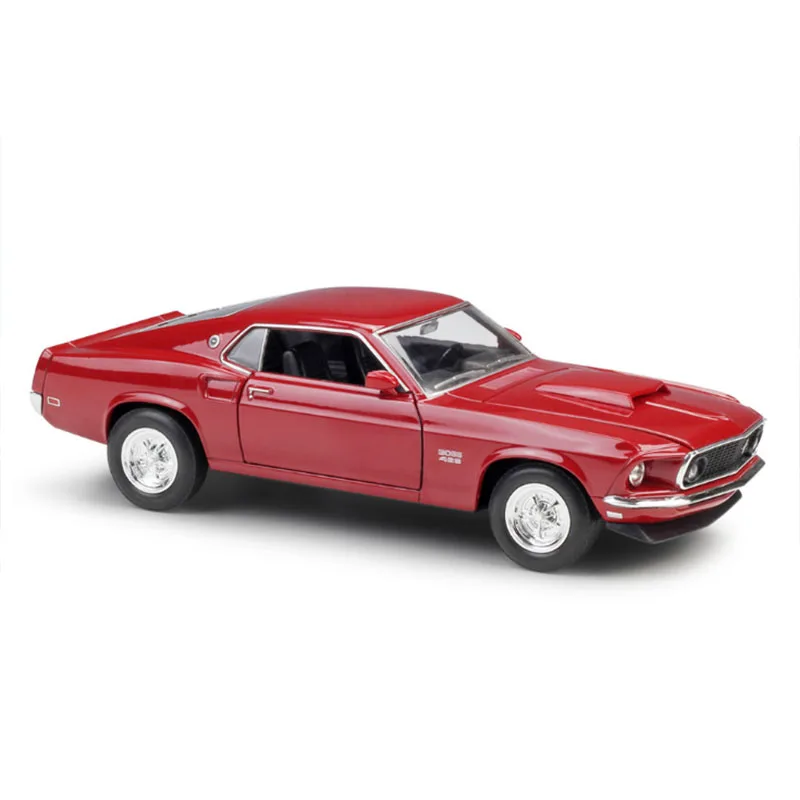 Классический литой автомобиль Ford Mustang Boss 429 красный 1:24 металлический сплав модель