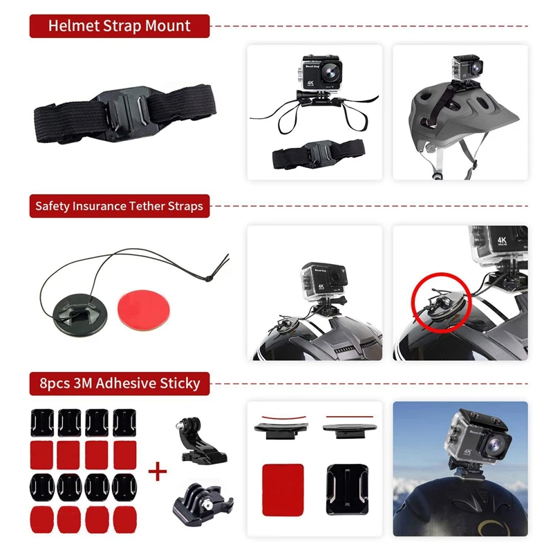 

Action Camera Accessories Kit for GoPro Hero 7 6 5 4 3+ 3 2 1 Hero Session 5 Black Accessory Bundle Set
