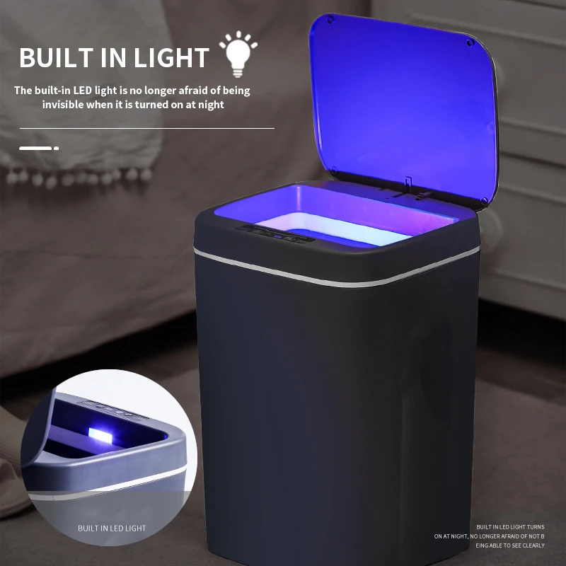 

Electronic Smart Sensor Trash Can Automatic Household Bathroom Toilet Waterproof Narrow Seam