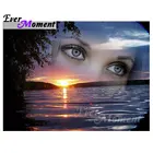 Алмазная живопись с мотивом реки и леди, ASF1160