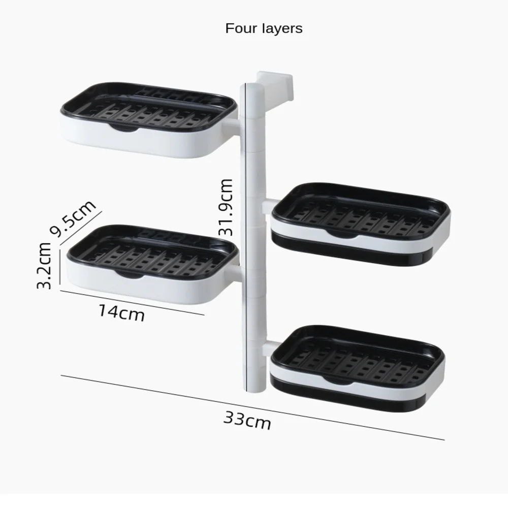 

New Non Perforated Soap Box Bathroom Multi Layer Drain Fertilizer Rack Toilet Wall Mounted Shelf L1