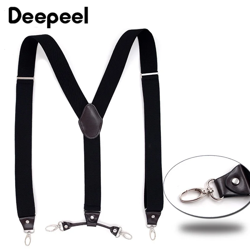 Deepeel 1 шт. 3.5X120cm для мужчин из натуральной кожи 4 зажим Sanp крюк подтяжки полиэстер