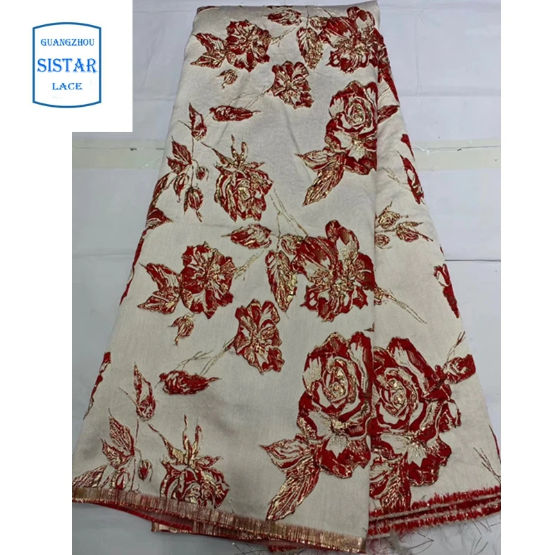 Нигерийские тюлевые сетчатые кружева высокого качества парча жаккардовые для