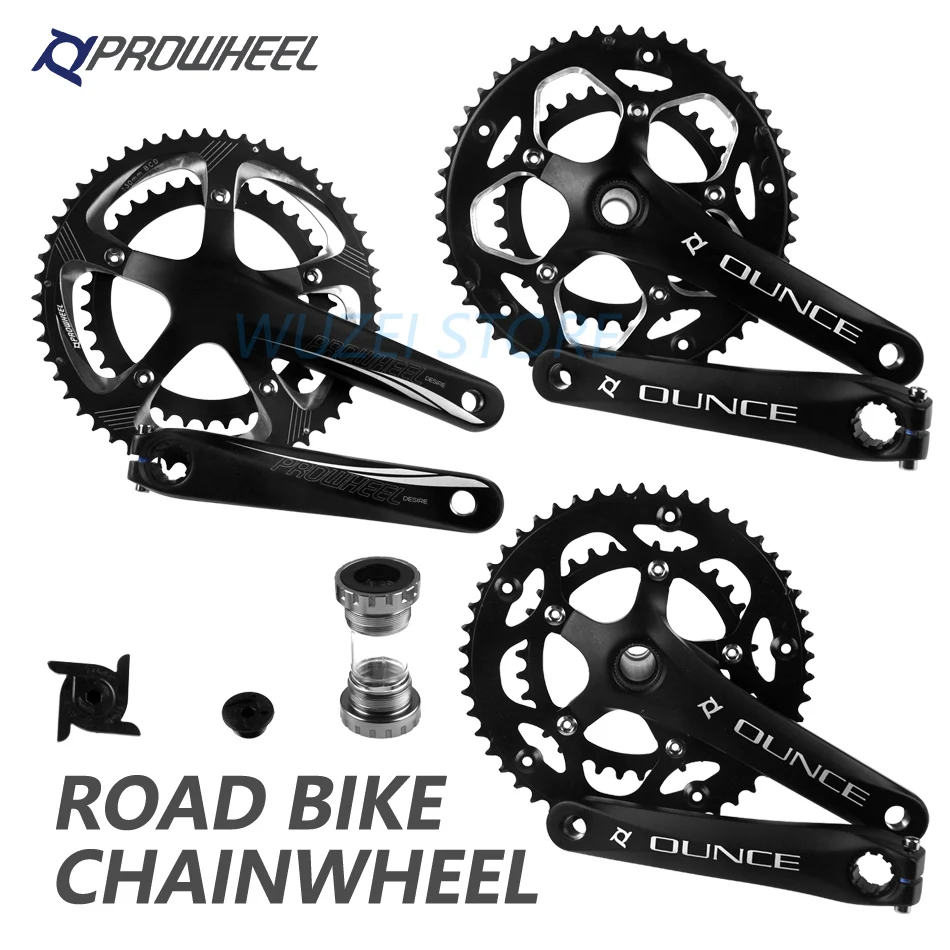 PROWHEEL дорожный полый двойной шатун цепи 50 T-34 T 53 T-39 T 170 мм Кривошип 110/130 BCD Нижний Кронштейн Запчасти для дорожного велосипеда