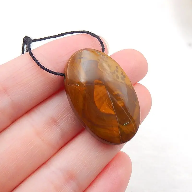 Натуральный Us Biggs Джаспер Просверленный драгоценный камень кулон из бисера 32x21x7