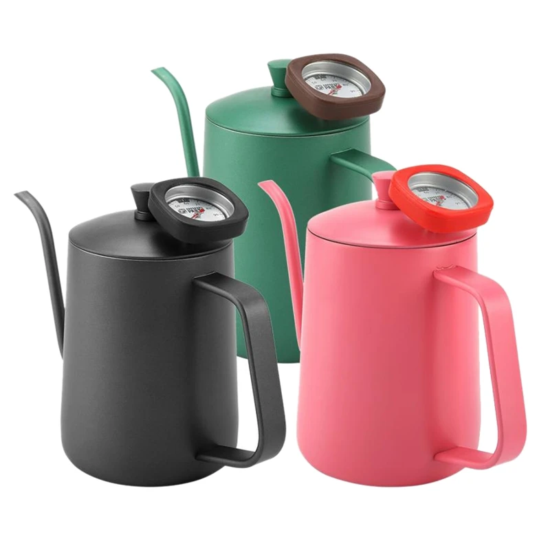 

600Ml Stainless Steel Coffee Kettle Gooseneck Spout Teapot with Thermometer