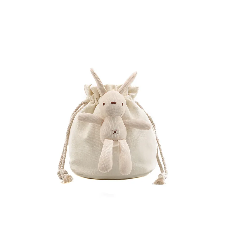 Мультяшный кролик сумка женская для школьного спортзала парусиновая на шнурке