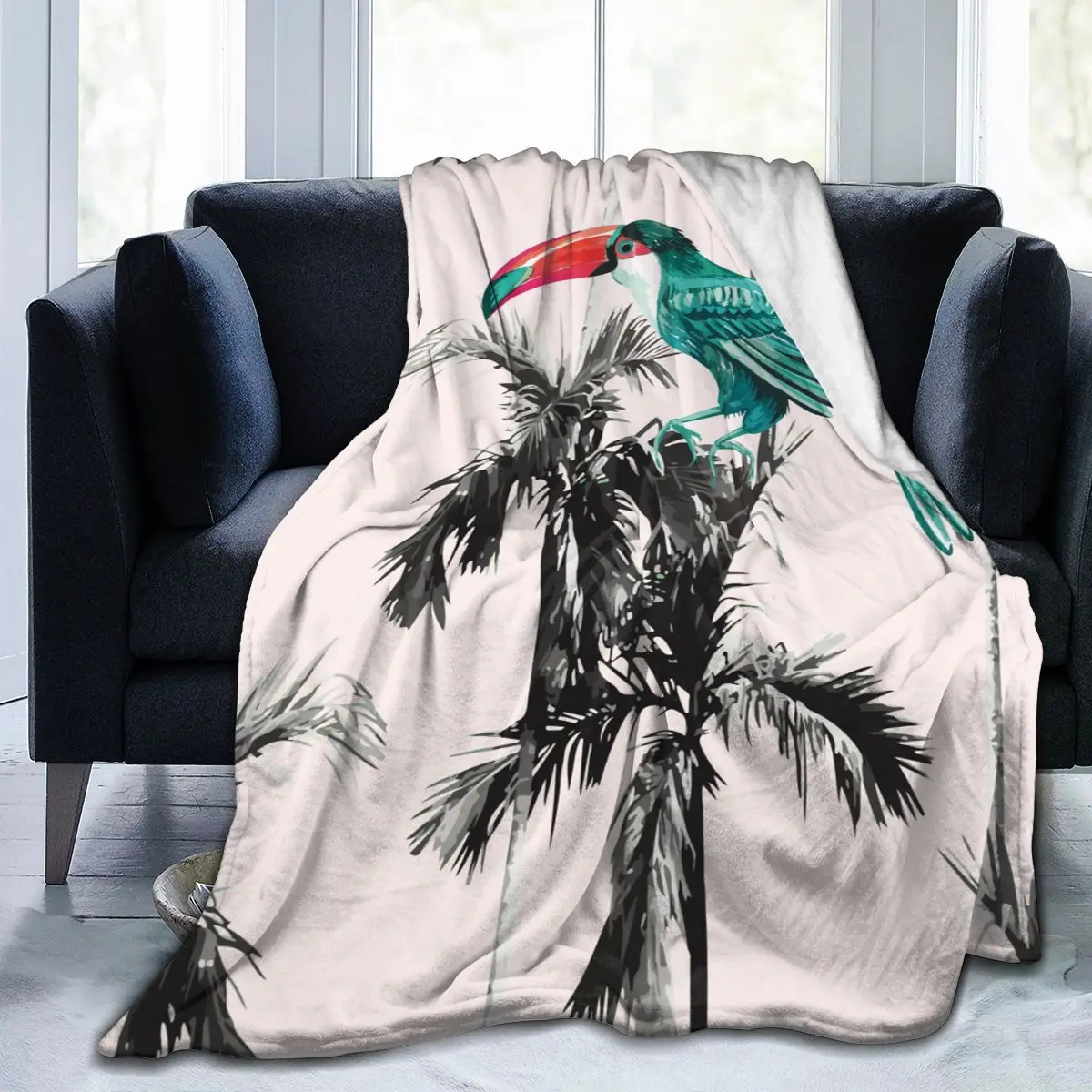 

Мягкое теплое фланелевое одеяло, бананы, пальмы и рай, акварельное одеяло, дорожное, портативное, зимнее, тонкое покрывало для кровати, диван...