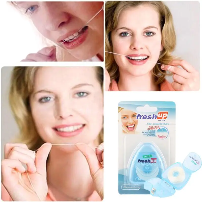 

50 M Teeth Floss Remove Food Residue Tartar Stain Removal Wax Mint Flavored Teeth Floss Prevent Bad Breath Tooth Clean Care Tool