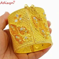 adixyn dubai 24k gold color bangles for women luxury african arab middle east cuff bracelet wedding party gifts n04282