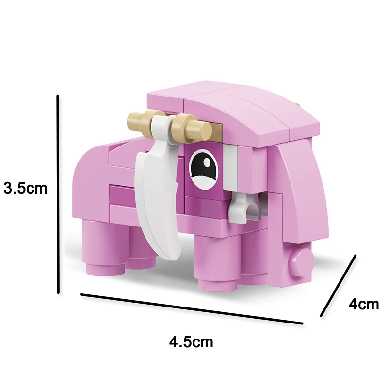 Конструктор Animal world 12 в 1 набор кирпичей слон лев совместимый с LEGO развивающая
