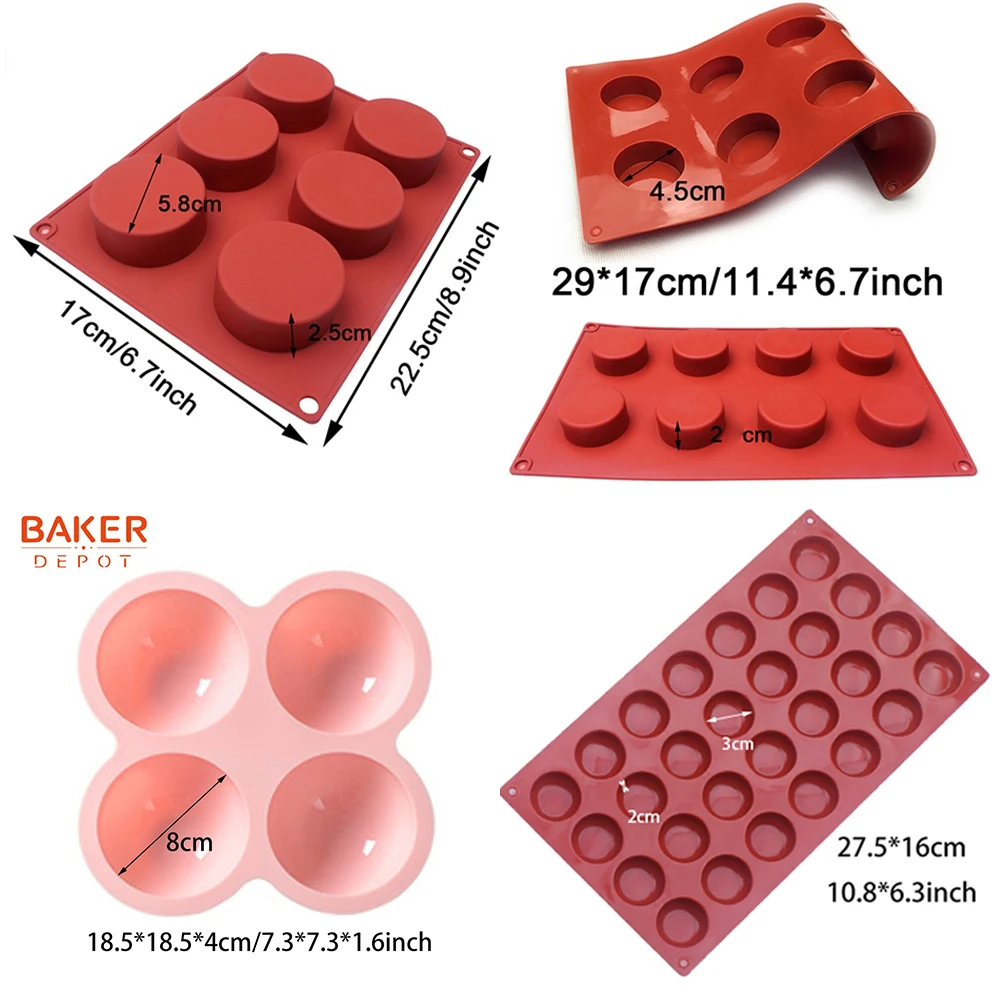 BAKER DEPOT силиконовые формы для шоколада выпечки купола торта оборудование для выпечки круглый леденец, пудинг для желе для мыла форма торта украшения DIY