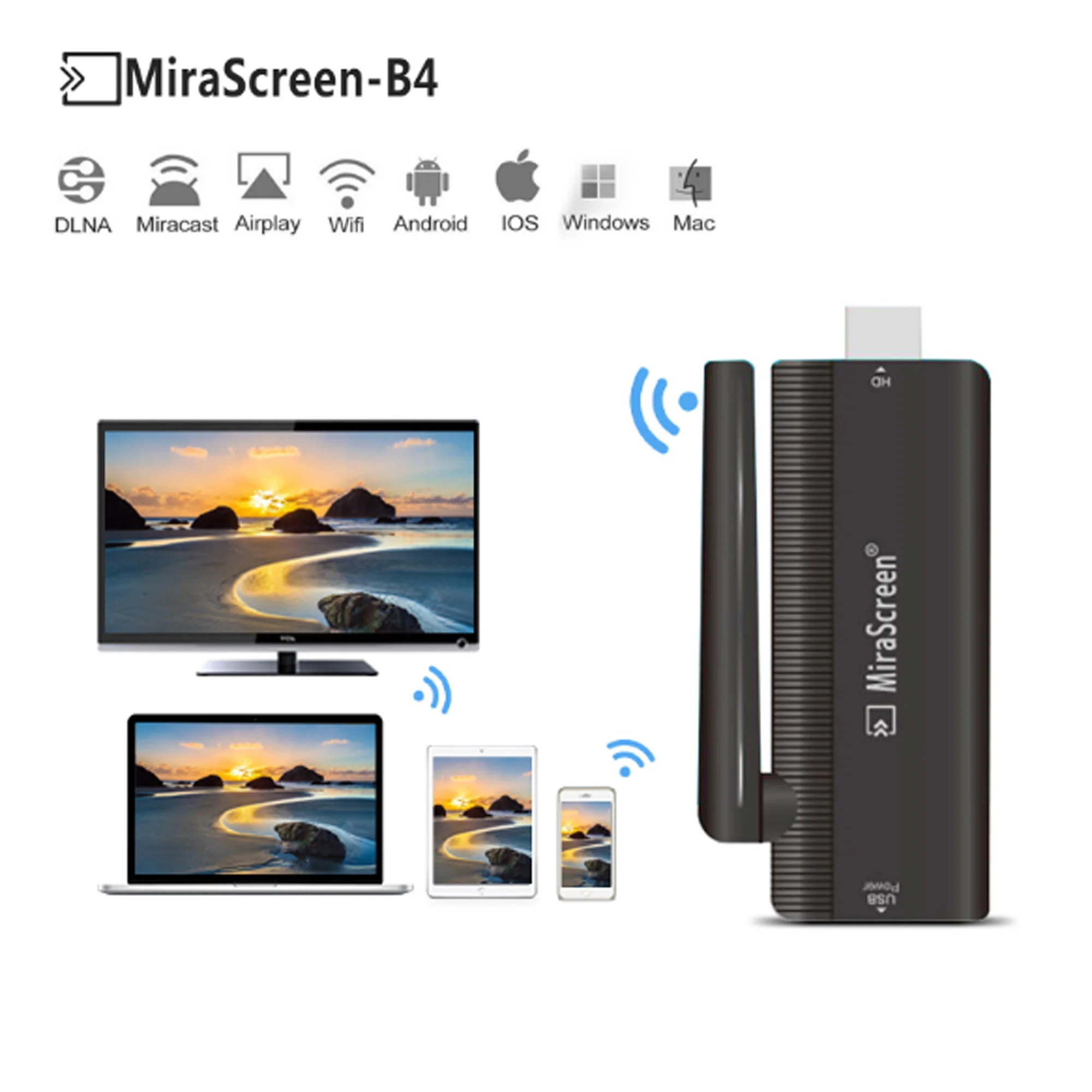 Новый MiraScreen беспроводной HD 1080P WiFi Дисплей Ключ ТВ палка Miracast DLNA Приемник Высокое