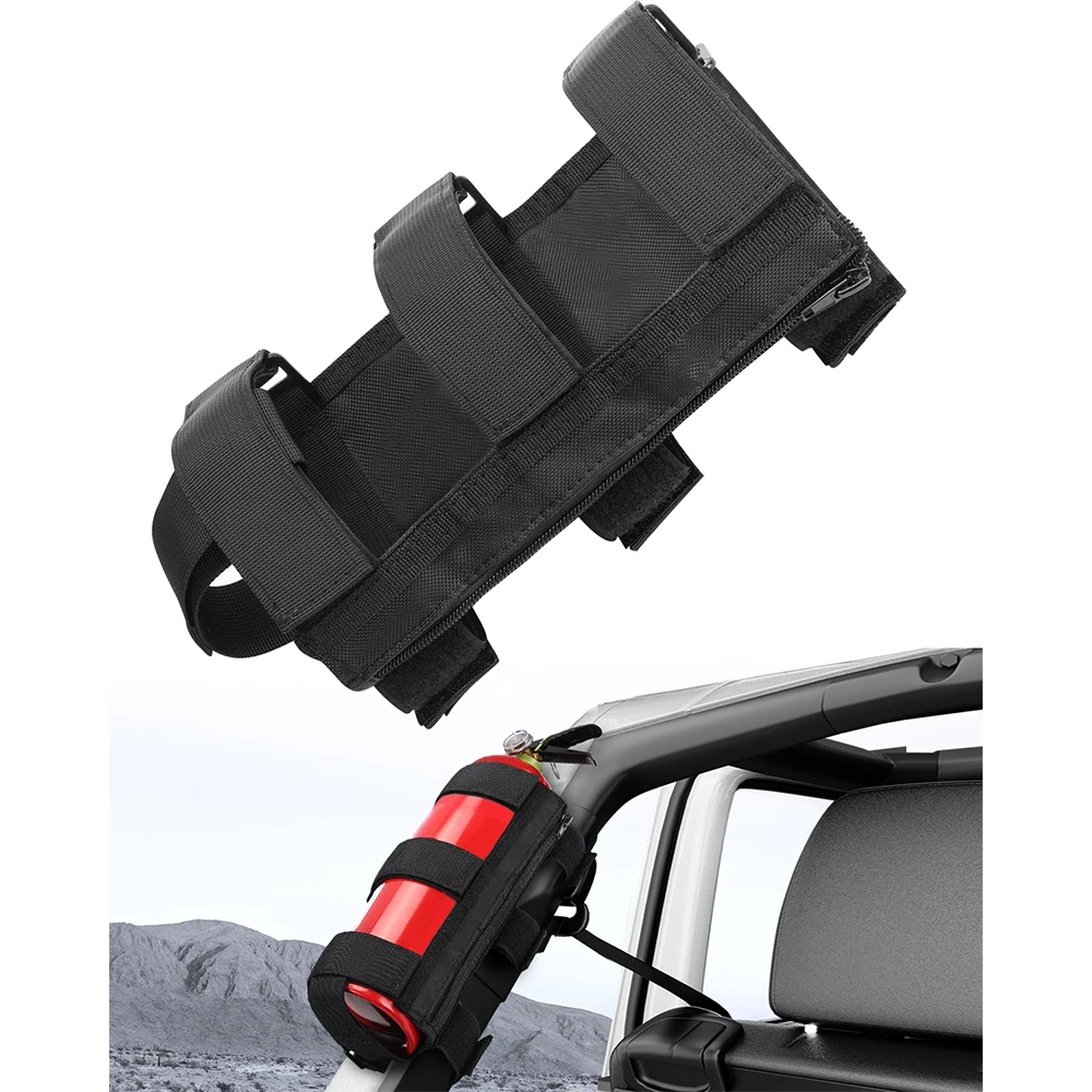 

Adjustable Fire Extinguisher Fixing Strap For Jeep Wrangler JK JKU JL JLU YJ TJ CJ & Gladiator JT Car Bar Roll Bracket Holder