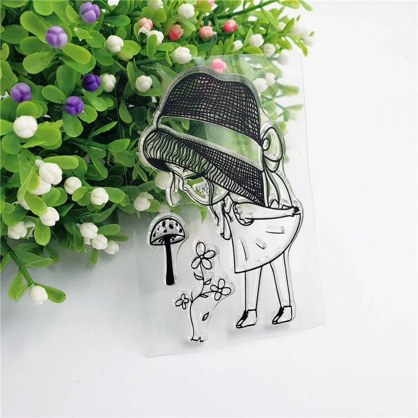 Прозрачный силиконовый штамп в виде грибов для скрапбукинга фотоальбом