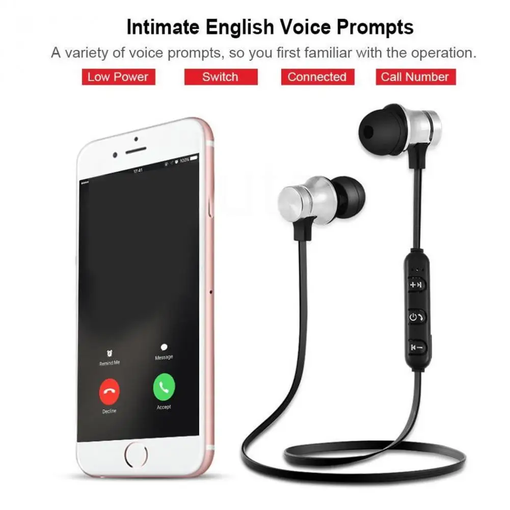 

Bluetooth Wired Headphones Sports Neckband Magnetic Background Bluetooth Handfree Earbuds for Xiaomi Huawei Samsung Phones