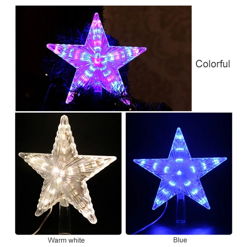 BUY 1 GET FREE LED Light Up Christmas Tree Topper Star Xmas Ornaments Party Home Decorations | Дом и сад