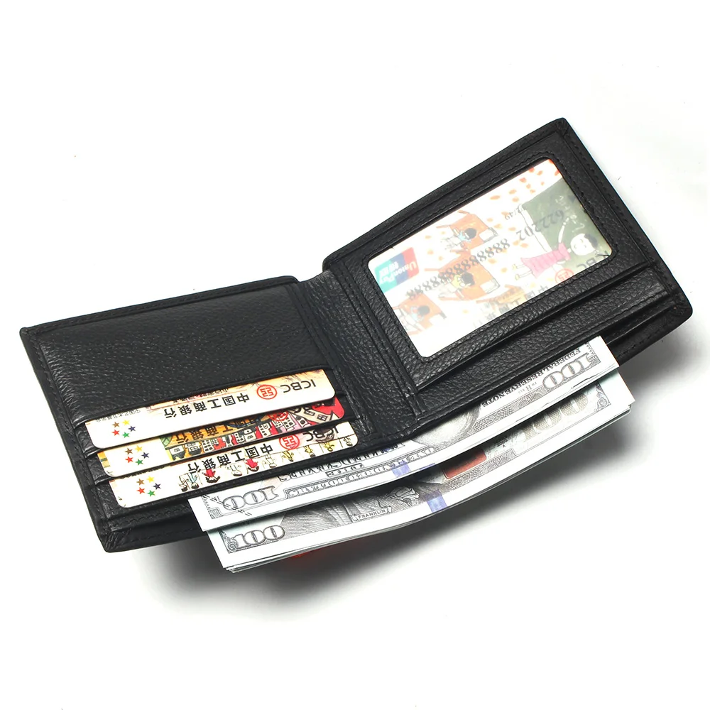 Мужской короткий кошелек с геометрическим тиснением чистый черный цвет дешевый