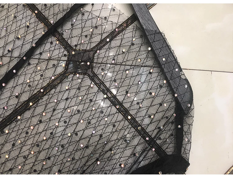 

2021 Autumn Sexy Pullover Diamond Decoration Inner Top New See-through Flare Long Sleeve Underwear Blouse Women Shirts