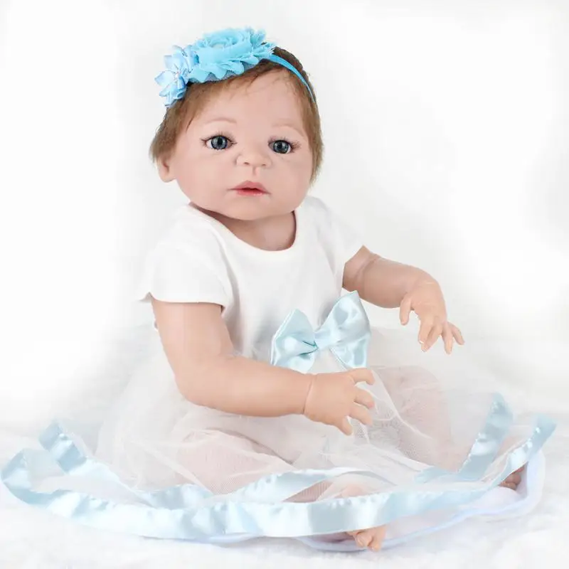 NPKDOLL 22 дюйма 55 см Reborn куклы полный винил Реалистичная Boneca детские игрушки для