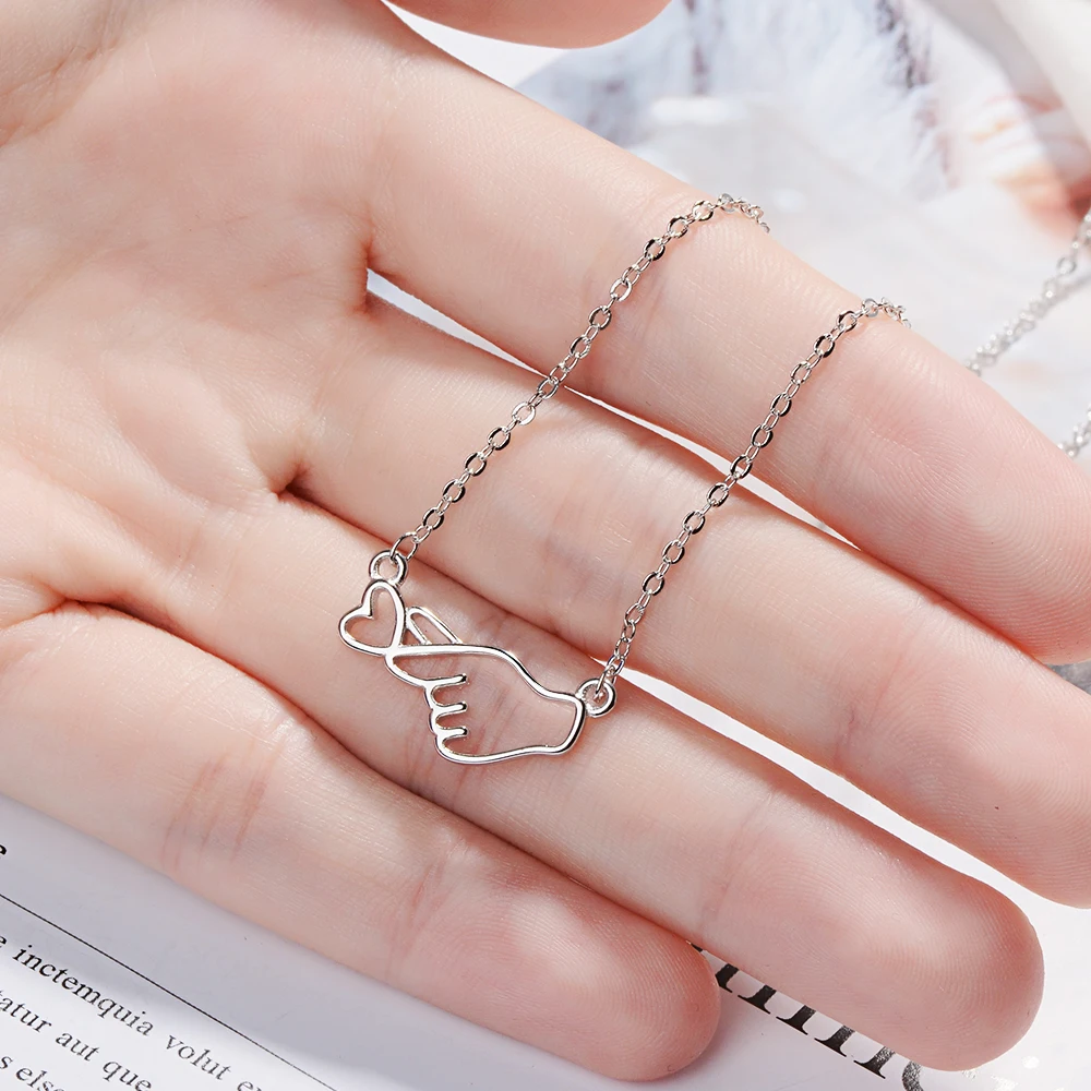 Брендовое модное милое ожерелье с сердечками и из стерлингового серебра 925