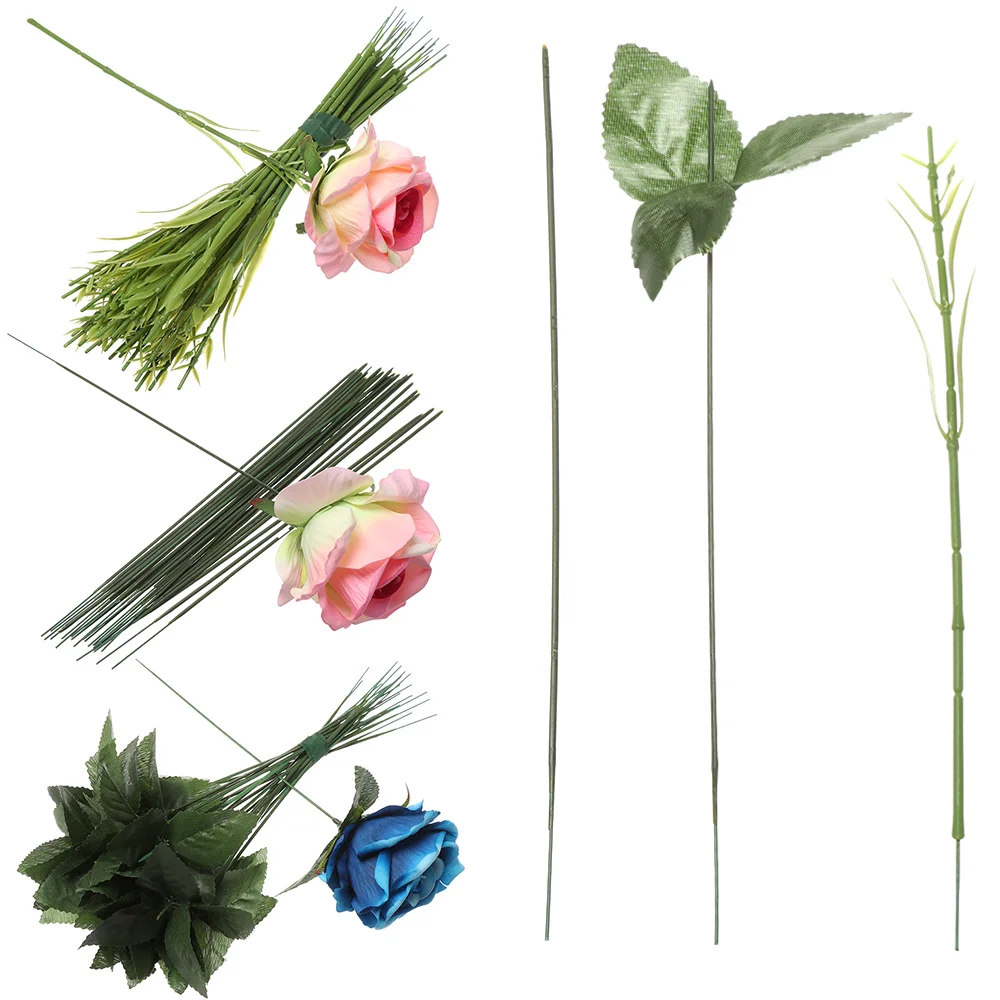 

25pcs Flower Stub Fake Flower Stem Iron Wire DIY Paper Stems Artificial Flower Stub Drift Craft Decor Soap Holding Flower Stem