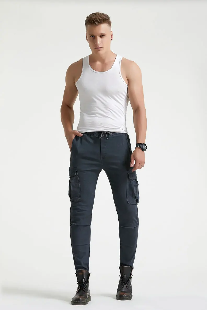 Мужские спортивные штаны для мотокросса черные облегающие брюки с защитой от