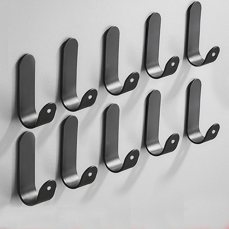 

5PCS Stainless Steel Wall Hook Glue Hook Power Self Adhesive Hanger Hooks Clothes Hats Key Wall Hanging Strong Hook for Bathroom