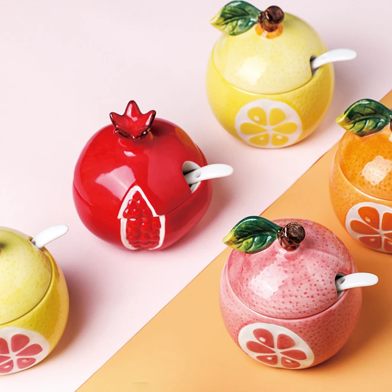 Керамическая герметичная банка для хранения фруктов Минималистичная Милая