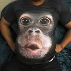 2019 Летняя мужская брендовая одежда с круглым вырезом, короткий рукав, футболка с изображением животного обезьяныльва, 3D цифровая печать, футболка Homme, большой размер 6xl