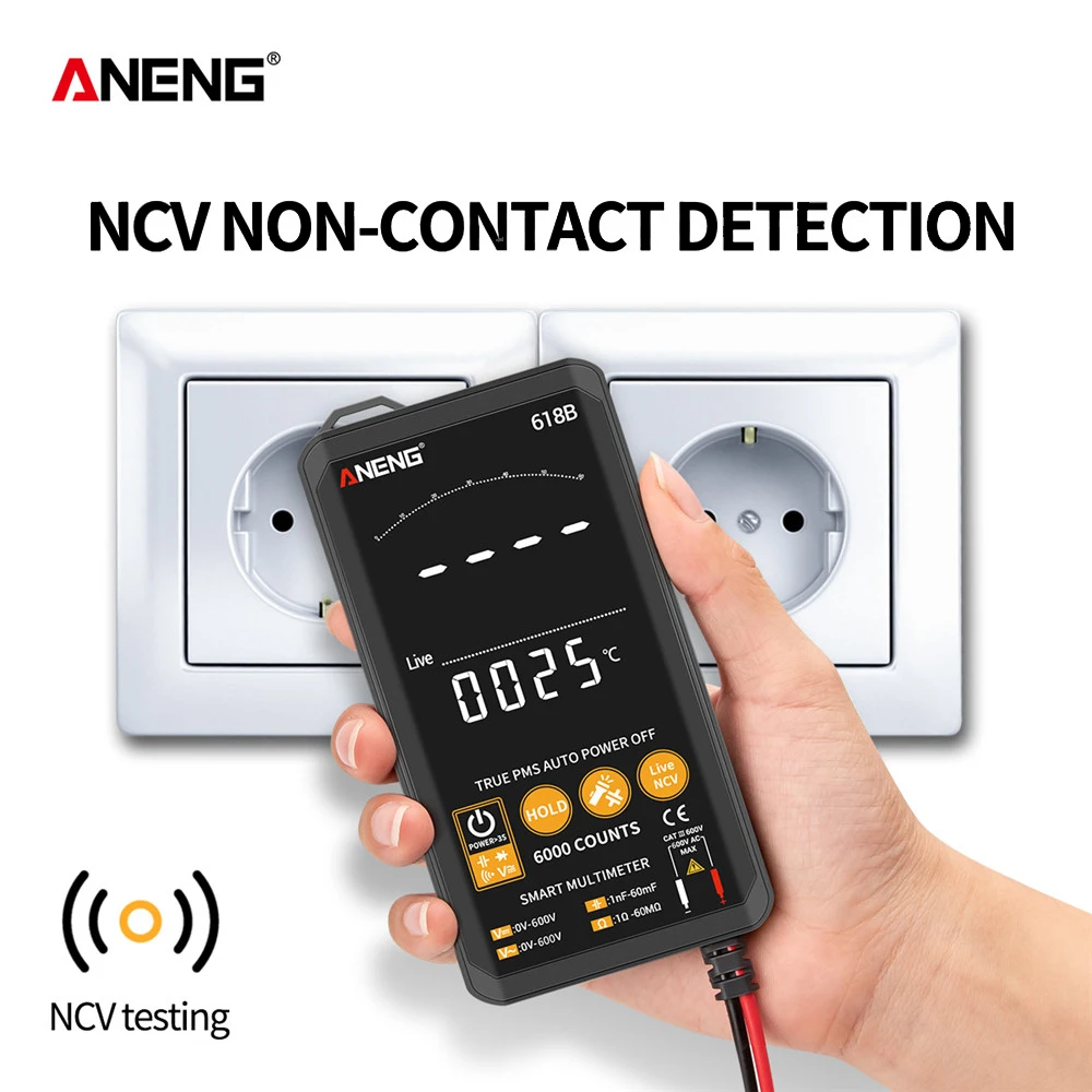 Цифровой мультиметр ANENG 618B Touch DC/AC профессиональный Аналоговый тестер измерение