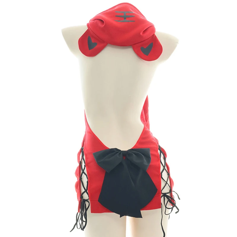 Японское милое боди с тигром для косплея Женский комплект капюшоном платье