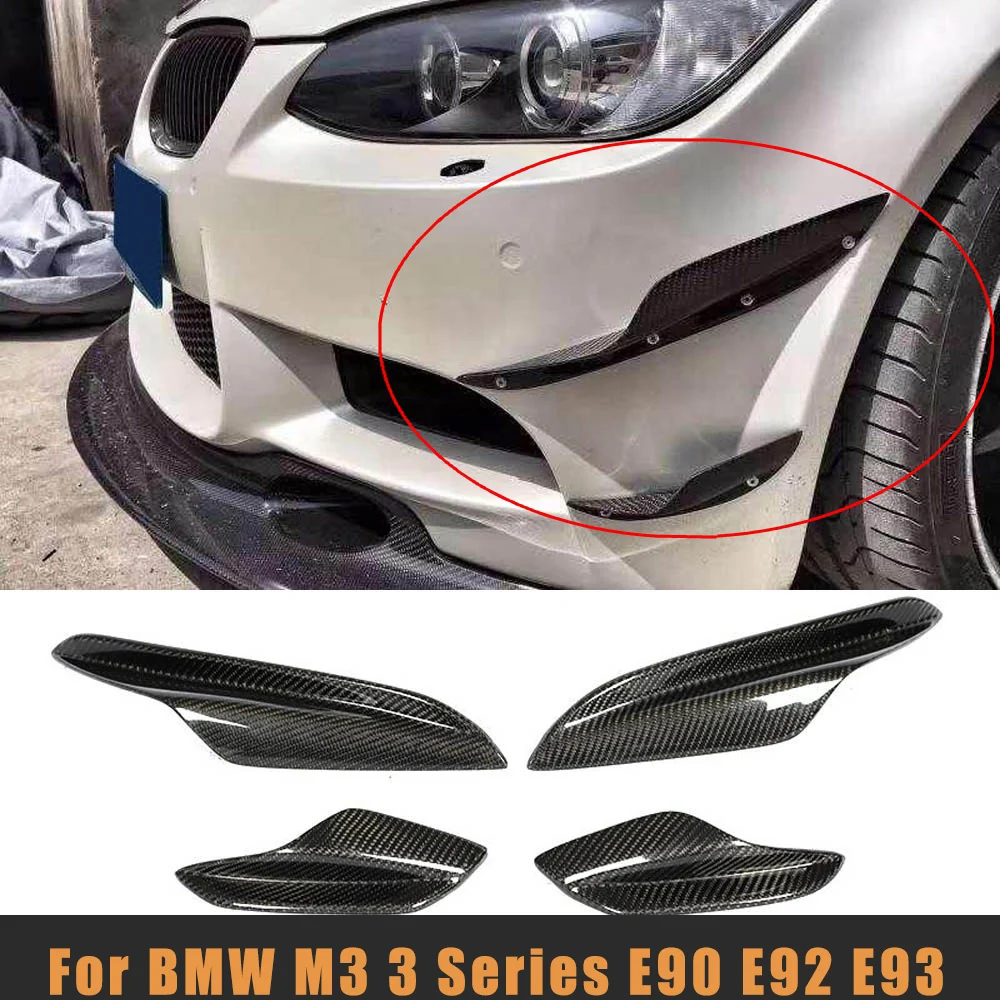 3 серии переднего бампера сбоку Canards Splitter Спойлер для BMW E90 E92 E93 M3 2005 2012 углеродное