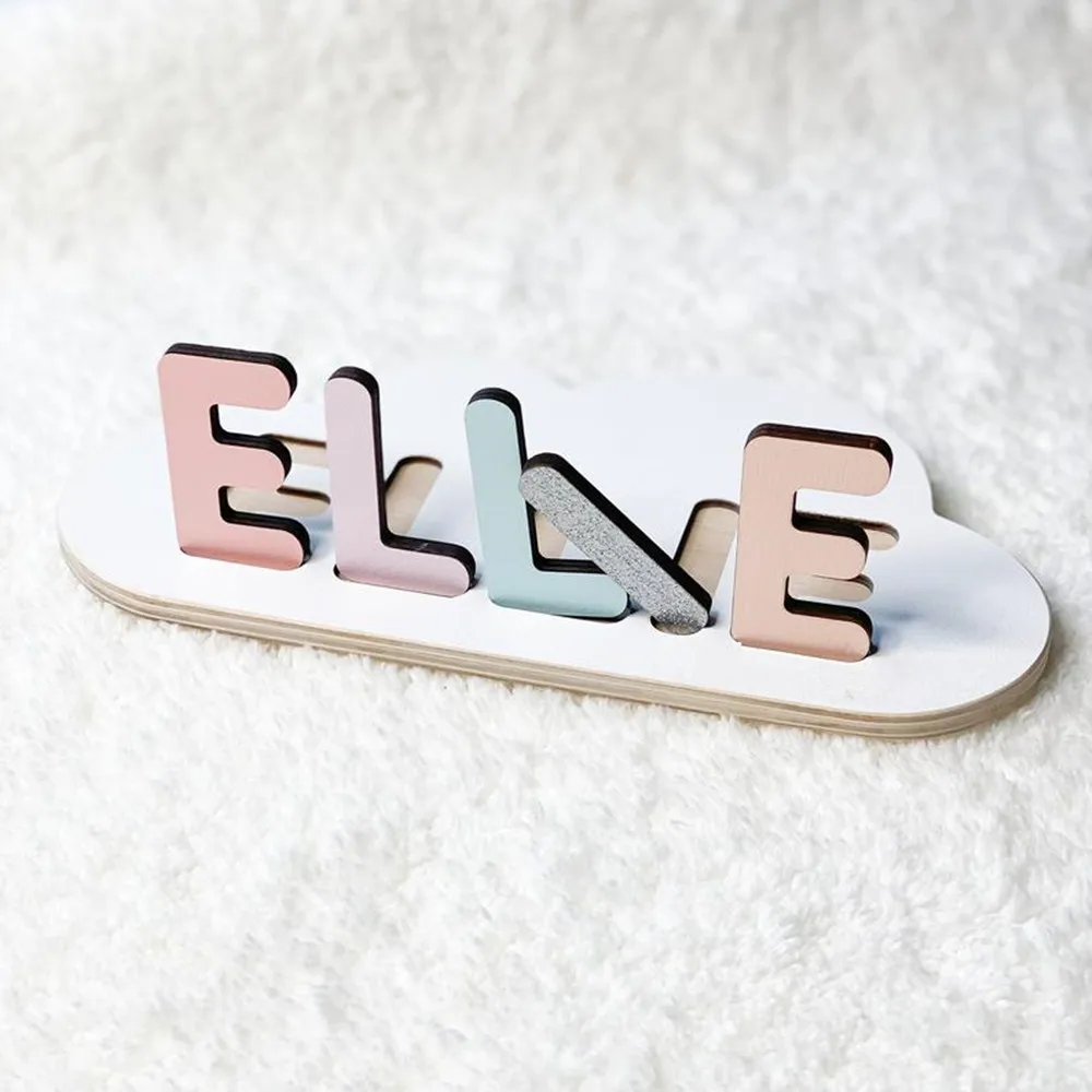 Пастельные деревянные игрушки-пазлы с именем облака украшение для детской