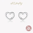 Ailmay новый простой 925 стерлингового серебра в форме сердца мода романтические серьги-гвоздики для женщин и девочек, не вызывает аллергии, хорошее ювелирное изделие, подарки