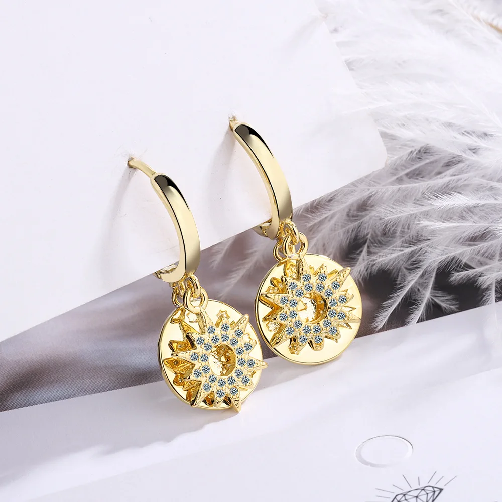 

DIWENFU 14K Gold Filled Diamond Earring for Women Aros Mujer Oreja Genuine 925 Sterling Silver Garnet Dorp Earrings Orecchini