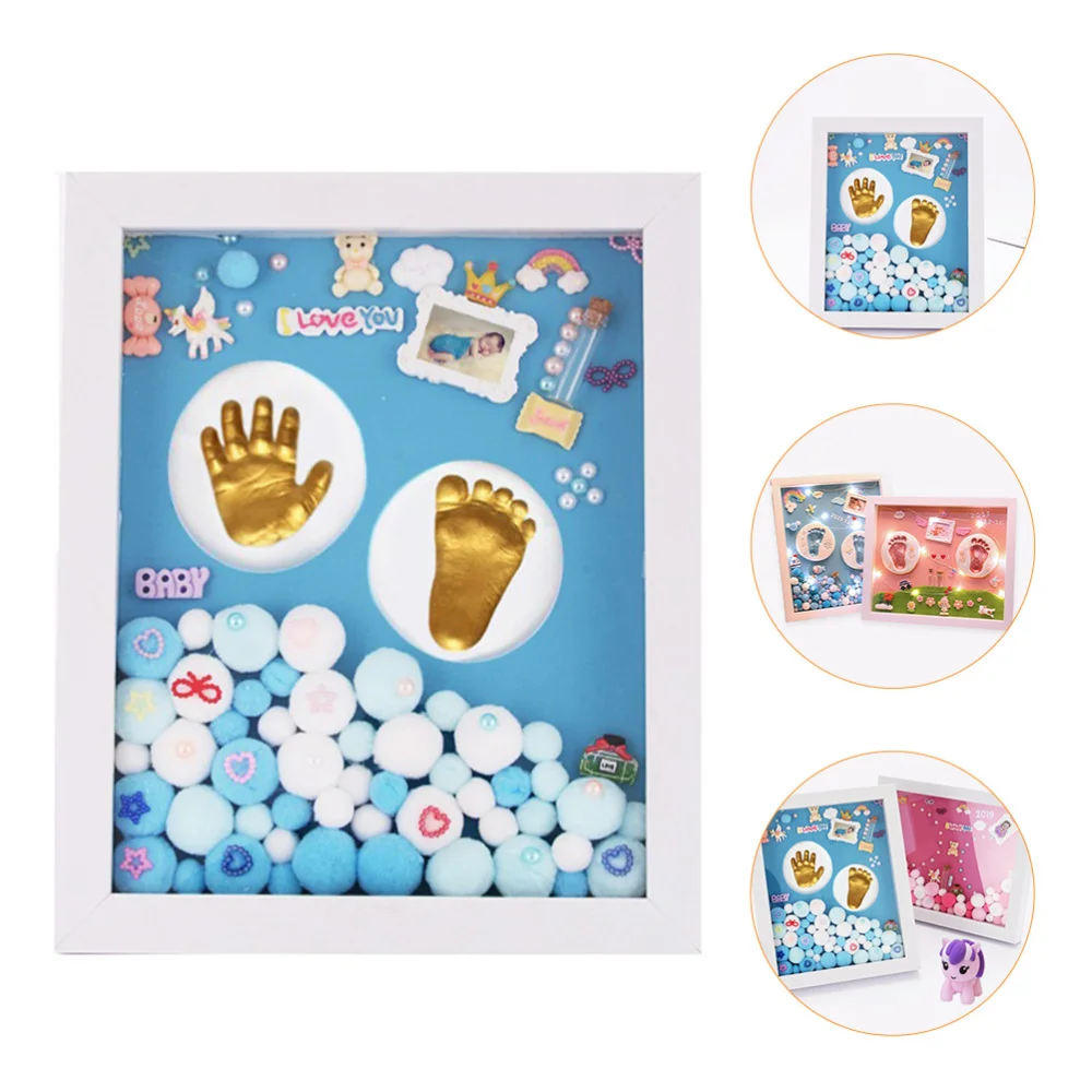 

1 Set Baby Handprint Footprint Picture Frame Photo Keepsake Shower Gift