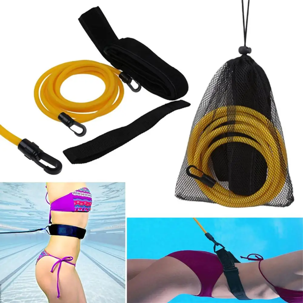 

4M Adjustable Swim Training Resistance Elastic Belt Swimming Exerciser Safety Rope Latex Tubes Various Specifications Styles