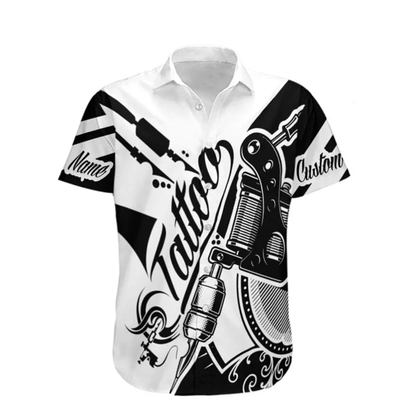 

Fashion Summer Men's Hawaiian Shirt Beautiful Tattoo 3D Printed Hawaiian Shirt Unisex Harajuku Casual Short Sleeve Top