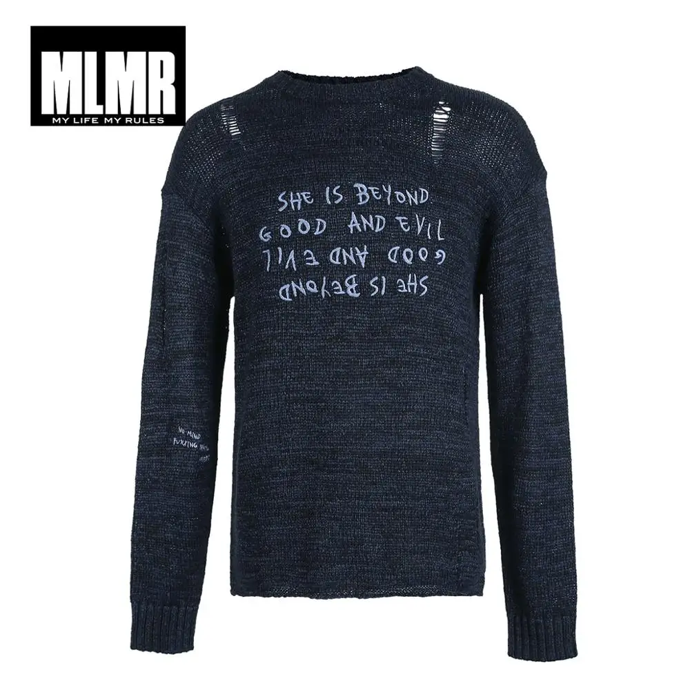 JackJones MLMR мужской шерстяной свитер с узором из рваных трикотажных хлопковых пуловеров мужская одежда 218324551