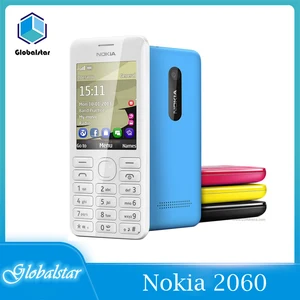 nokia 2060 refurbished original mobile phones dual sim nokia 206 2g gsm 1 3mp 1100mah unlocked cheap good celluar phone free global shipping